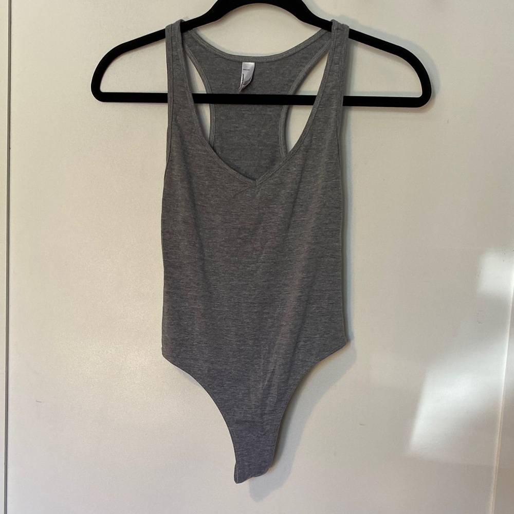 American Apparel Gray Racerback Bodysuit